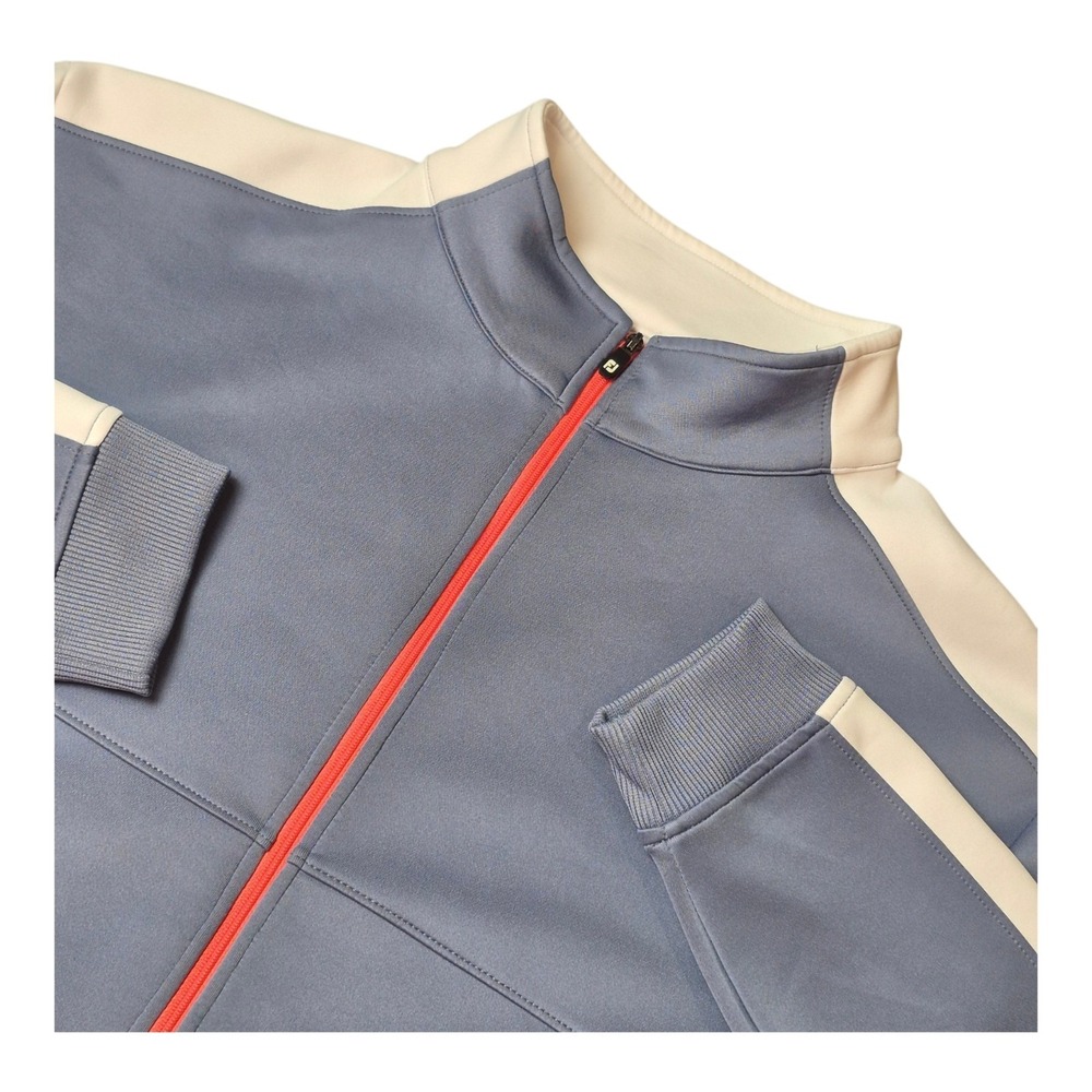 FootJoy Mens L‎ Full Zip Golf Jacket Blue Gray Athletic Performance Stretch